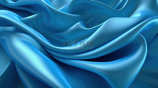 蓝色纺织品的插图 3d 背景