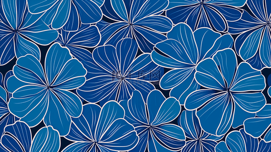 蓝色平铺简约纹理小花的背景图12