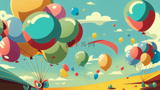 庆祝气球背景图片_生日气球背景彩色