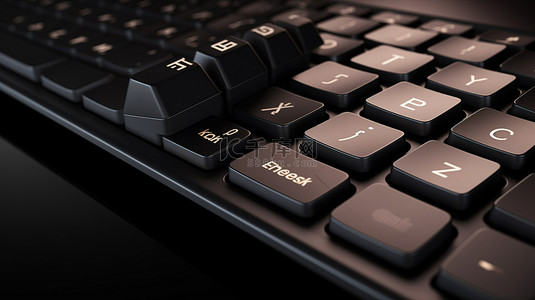 时尚黑色键盘上的电子商务键增强了业务和技术