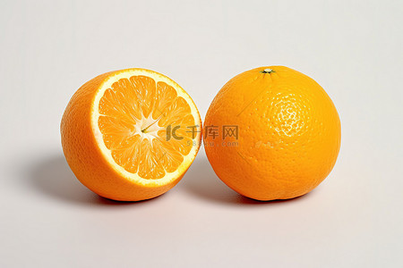 切橙子背景图片_两个小橙子切成两半
