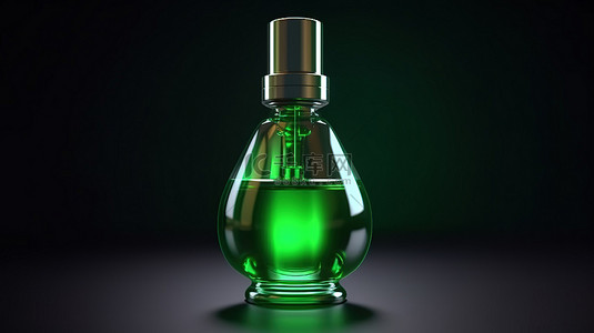 3d 渲染中的绿色瓶血清