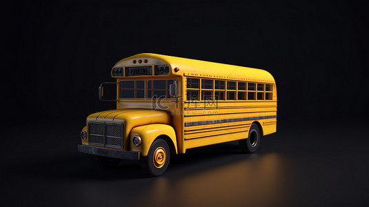 校车学校背景图片_3d 渲染中说明的校车图标