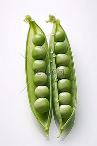 豌豆背景图片_豌豆荚配三颗青豌豆
