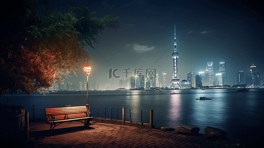 上海城市风景商业背景