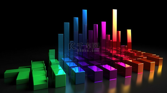 销售图背景图片_商业概念令人惊叹的 3D 财务图