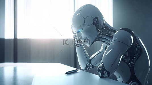 反射器背景图片_android 机器人通过 3d 渲染参与办公室反射