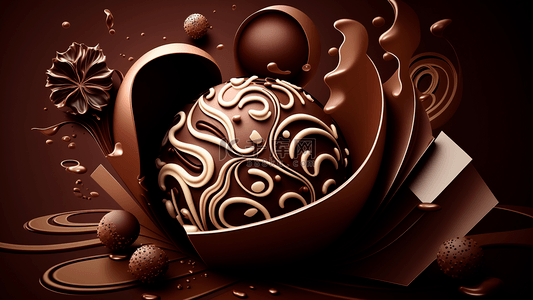 巧克力奶油花纹背景