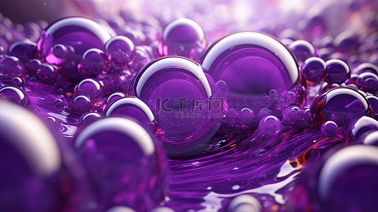 紫色虚幻背景图片_虚幻的梅花球 3d 对象的设计
