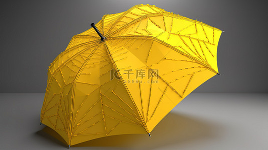 多彩假期背景图片_黄色表面3d 伞