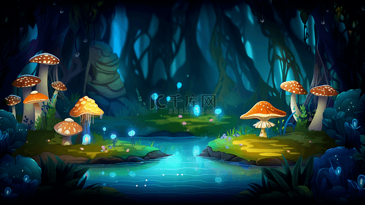 森林蘑菇背景