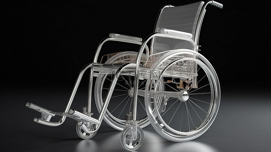 以 3D 渲染呈现的当代轮椅设计