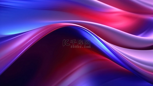 紫红色和蓝色色调的模糊运动抽象背景的真实 3D 渲染