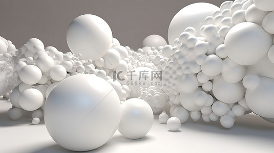 3d 渲染的幻想世界中的未来派白色球体