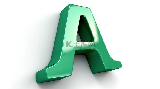 质感a4纹理背景图片_阳极氧化绿色 3D 渲染字体，白色背景上带有哑光纹理小写字母 a