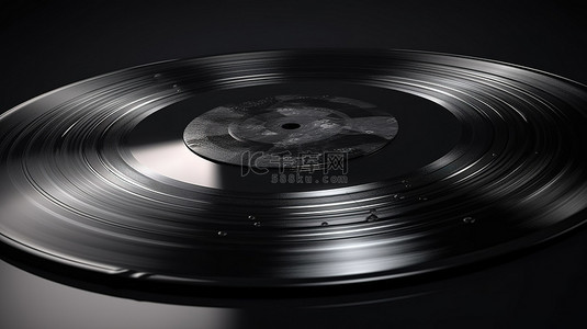 以 3d 呈现的黑色黑胶唱片