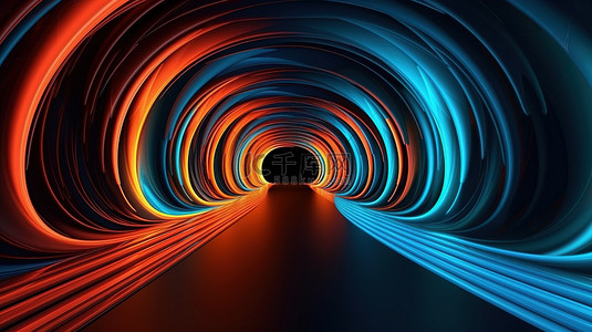 3d 抽象运动隧道背景插图