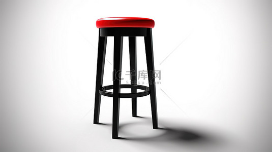奇异的红色单色凳子 3d 图标