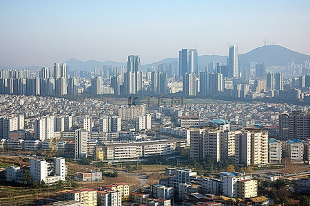 伦敦城市背景图片_从伦敦看水原市中心的景观