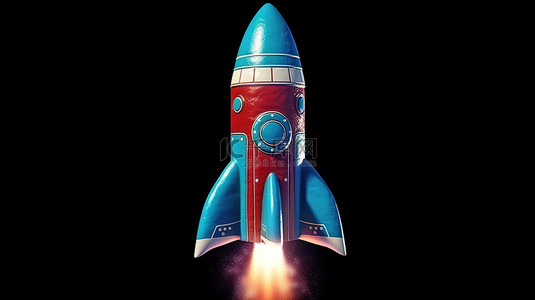 火箭在 3d 设计中的插图