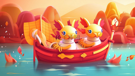 端午节粽子活动背景图片_端午节传统活动水上龙舟