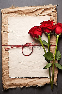 纸上的红玫瑰