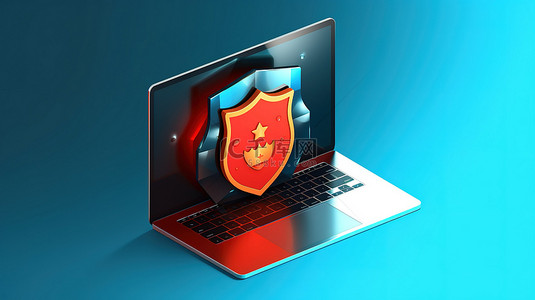 个人电脑安全背景图片_用于保护您的计算机或笔记本电脑的 3D 平面设计矢量图标