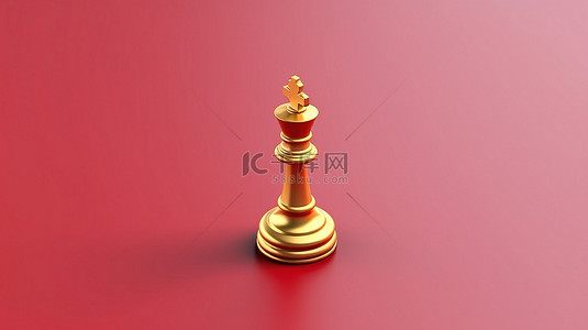 单个对象背景图片_等距插图中单个皇后棋子的独立 3D 渲染
