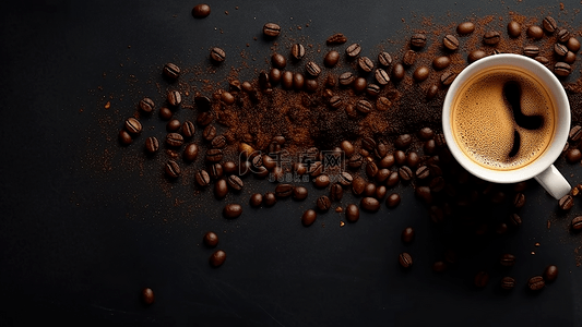 粉末粉末背景图片_咖啡豆咖啡粉末咖啡背景