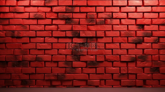 黑色石材背景图片_3D 数字渲染中的逼真红砖墙