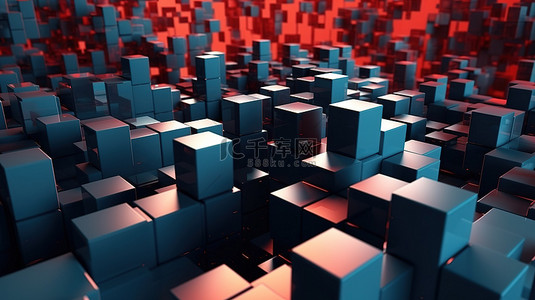 3D 渲染的旋转立方体创建令人着迷的抽象背景