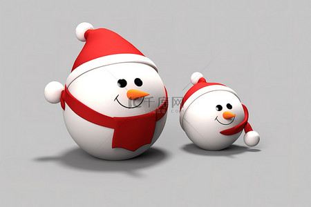 圣诞可爱背景图片_3d 雪人在球上