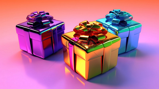 礼物盒的 3d 渲染
