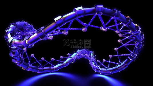 蓝色 3D DNA 螺旋医学科学遗传学生物技术生物学和化学的富有想象力的表示