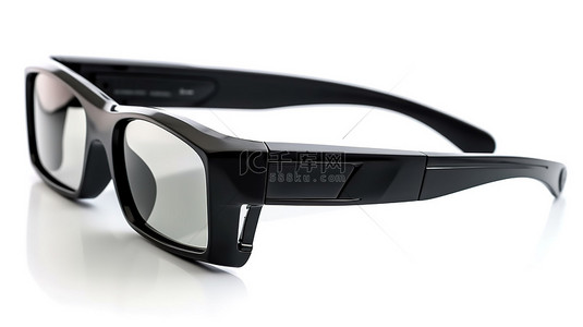 隔离在白色 3D 眼镜上，增强电影和电视观看体验