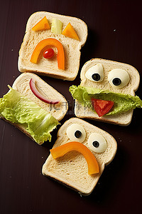 白桌上的三明治艺术照片