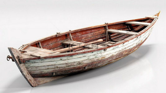 航海帆船背景图片_孤立的白色背景 3d 渲染的老式划艇