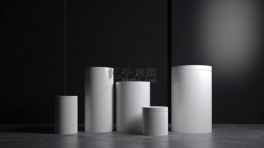 产品主图模版背景图片_产品展示讲台样机 3D 渲染圆柱设计