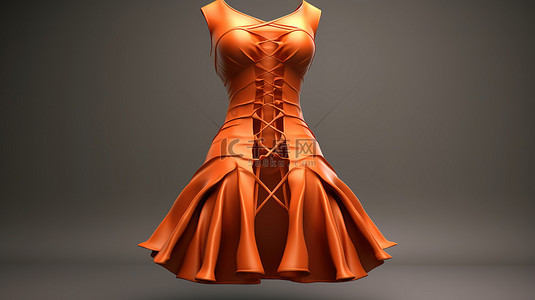 连衣裙女人背景图片_微型连衣裙的 3d 渲染
