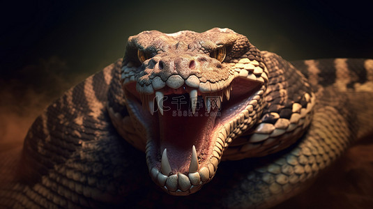 3D 插图中的巨型蛇纹石蟒蛇