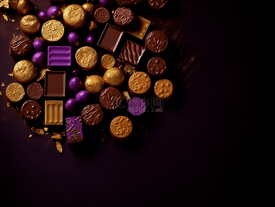 好吃美食背景图片_五颜六色巧克力甜品美食摄影广告背景