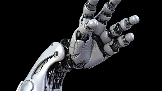 高科技机器背景图片_在 3D 渲染中显示高科技功能的未来机器人手