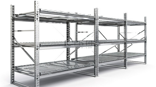 工业仓库数字艺术隔离金属架货架与存储空间