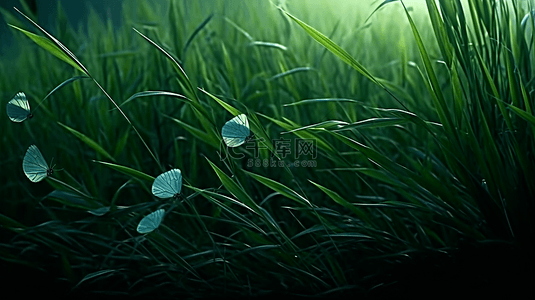 绿色草地插画背景背景图片_新鲜的绿色草地背景