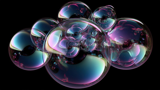 肥皂泡背景图片_半透明肥皂泡的孤立 3d 渲染