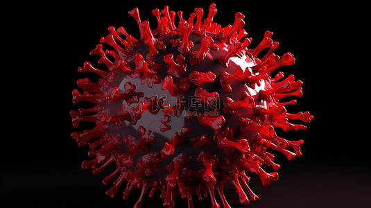 3d 渲染图像中的红色病毒