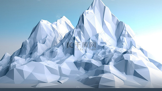 冷冰川背景图片_低聚 3d 渲染中的冰山