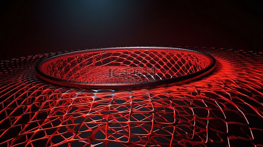 风格介绍背景图片_令人惊叹的 3D 红色网格圆圈背景呈现奢华和风格