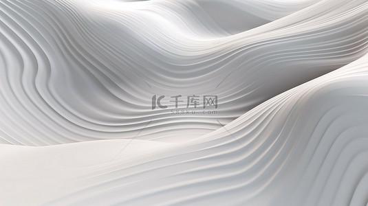 抽象白波背景的 3d 插图