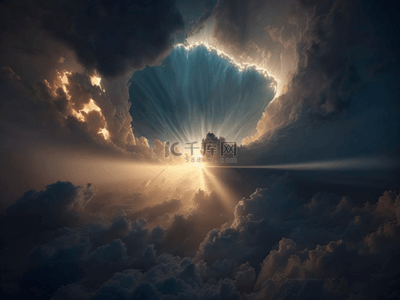 耶稣基督背景背景图片_天堂云层圣光背景